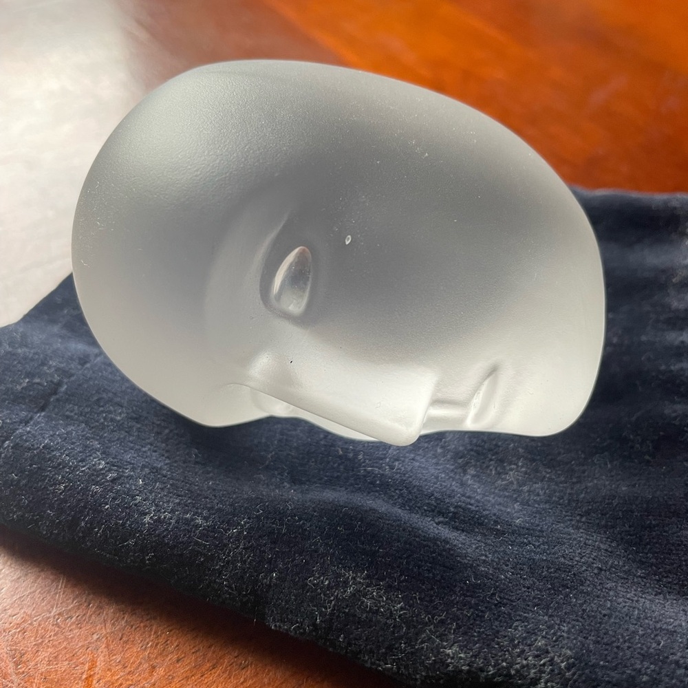 Kosta Boda Frosted Glass Face Sculpture - White - Picture 3 of 5